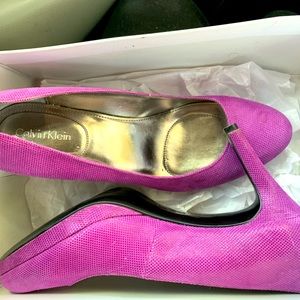 Never been worn Calvin Klein suede heels